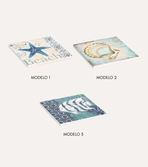 Posavasos Eliana Cuadrado de Cerámica y Base de Corcho