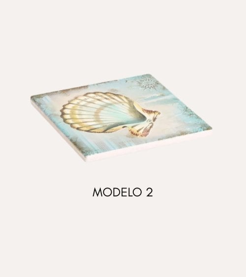 Posavasos Eliana Cuadrado de Cerámica y Base de Corcho