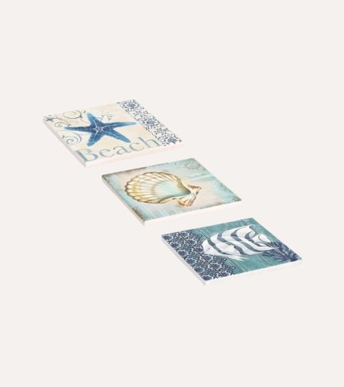 Posavasos Eliana Cuadrado de Cerámica y Base de Corcho