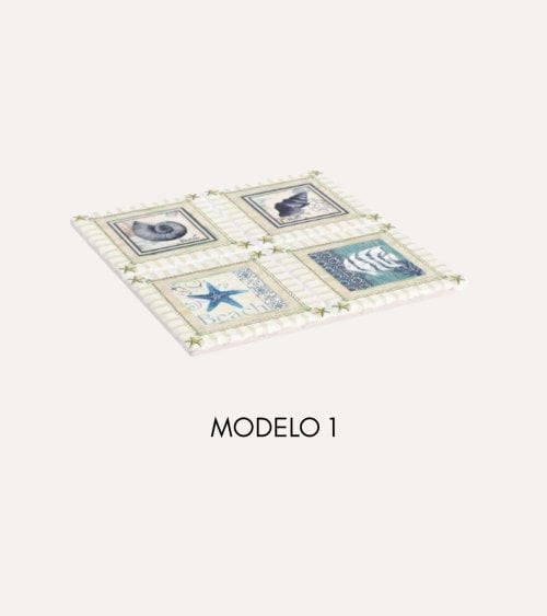 Salvamanteles Eliana Cuadrado de Cerámica y Base de Corcho