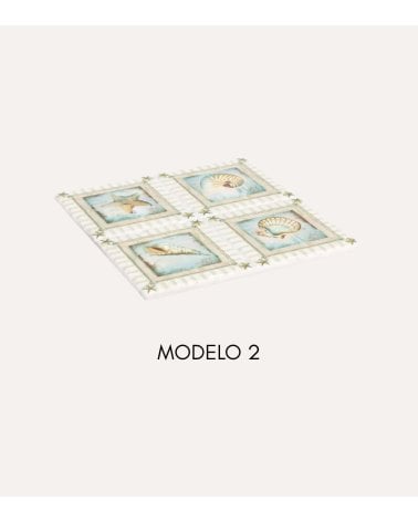 Salvamanteles Eliana Cuadrado de Cerámica y Base de Corcho