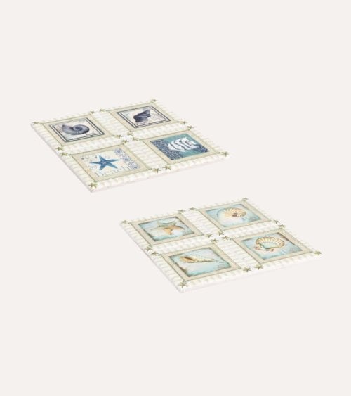 Salvamanteles Eliana Cuadrado de Cerámica y Base de Corcho