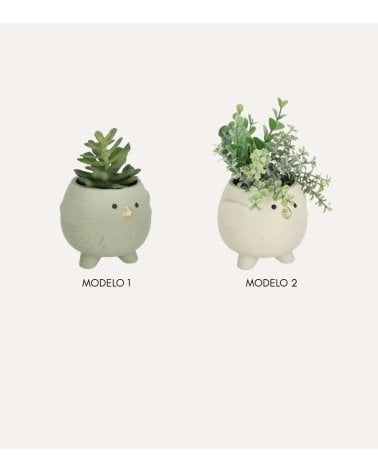 Macetero Leonora de Pollo de Cerámica y Plástico