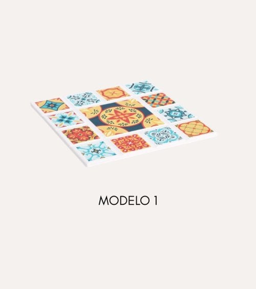 Salvamanteles Andreia Cuadrado de Cerámica y Base de Corcho