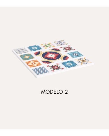 Salvamanteles Andreia Cuadrado de Cerámica y Base de Corcho