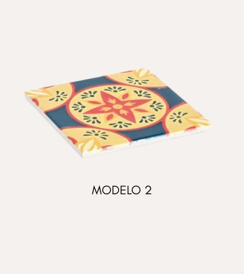 Posavasos Andreia Cuadrado de Cerámica y Base de Corcho