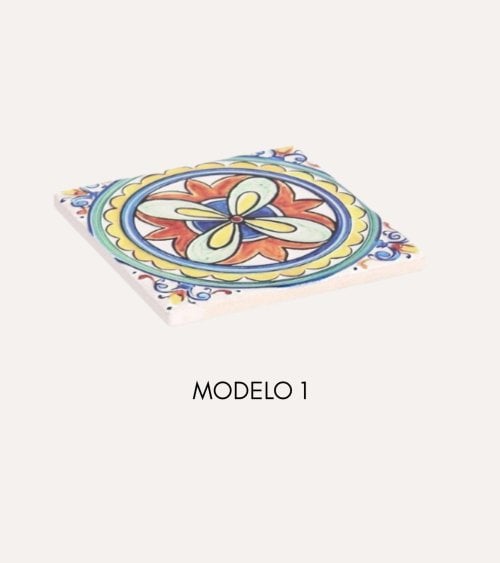 Posavasos Andreia Cuadrado de Cerámica y Base de Corcho