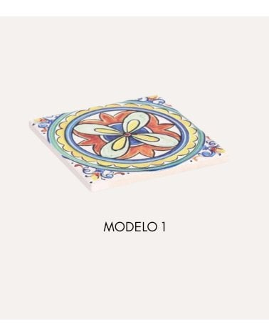 Posavasos Andreia Cuadrado de Cerámica y Base de Corcho