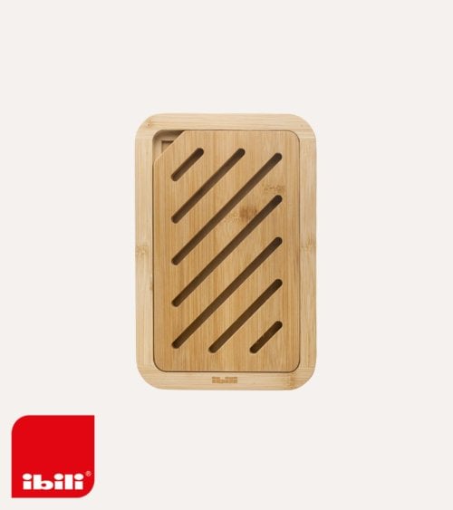 Tabla Smart para Cortar Pan con Recoge Migas de Bambú