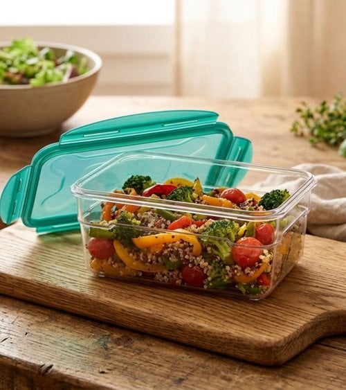 Fiambrera Tritan con Tapa Hermetica de Cristal