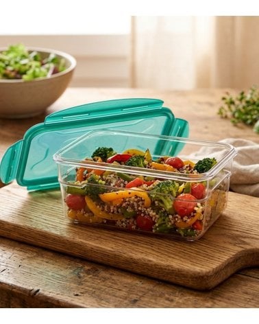 Fiambrera Tritan con Tapa Hermetica de Cristal