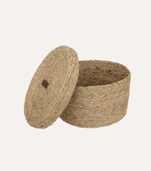 Cesta Arianna con Tapa de Caña Tejida