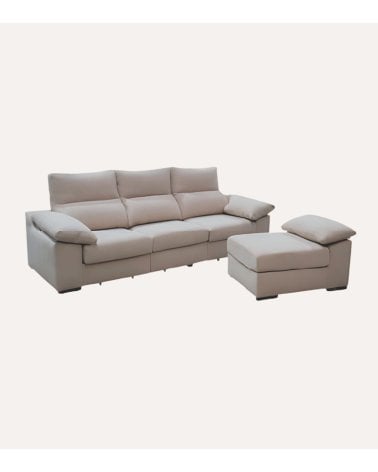 Sofá Chaise Longue Tavira con Puff Individual