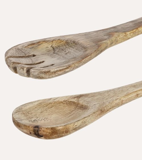 Set de 2 Cubiertos de Ensaladera de Madera de Mango