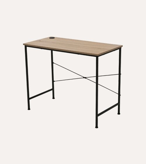 Escritorio Deck con Patas de Madera y Metal
