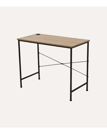 Escritorio Deck con Patas de Madera y Metal