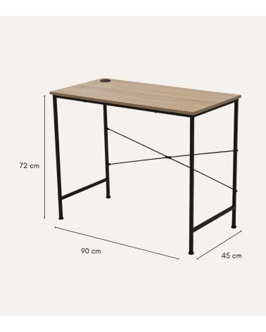 Escritorio Deck con Patas de Madera y Metal