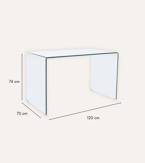 Mesa Escritorio Note con Topes Antirayas de Cristal