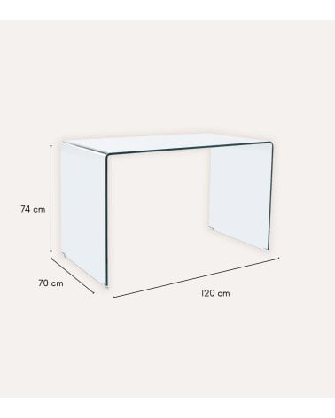 Mesa Escritorio Note con Topes Antirayas de Cristal