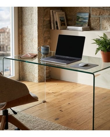 Mesa Escritorio Note con Topes Antirayas de Cristal