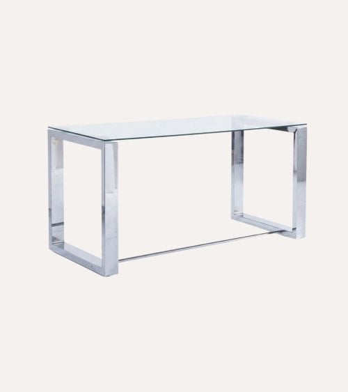 Mesa Escritorio Office con Patas de Metal y Cristal