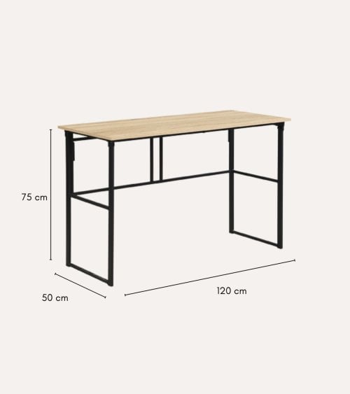 Mesa Escritorio Plegable de Madera y Metal