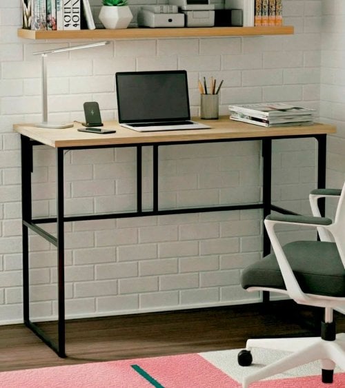 Mesa Escritorio Plegable de Madera y Metal