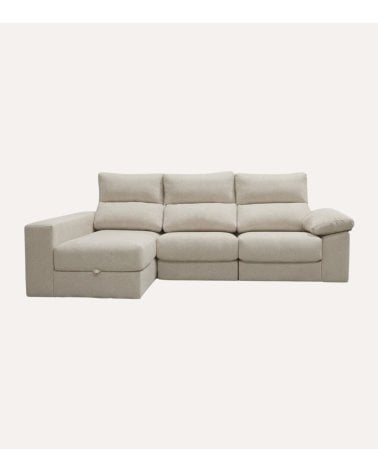 Sofá Chaise Longue Sena con Arcón y Asientos Deslizantes de Carro