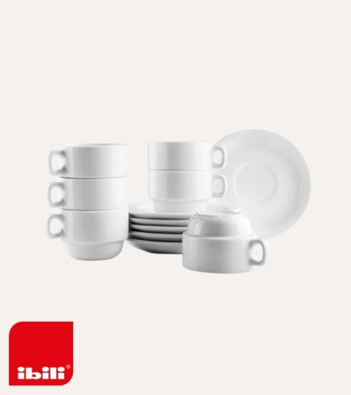 Set 6 Tazas y Platos Castilla de Porcelana