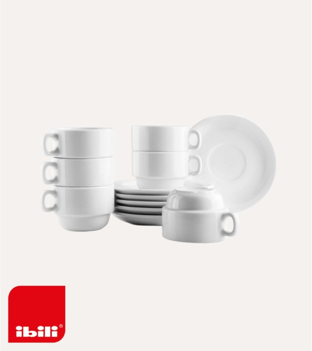 Set 6 Tazas y Platos Castilla de Porcelana