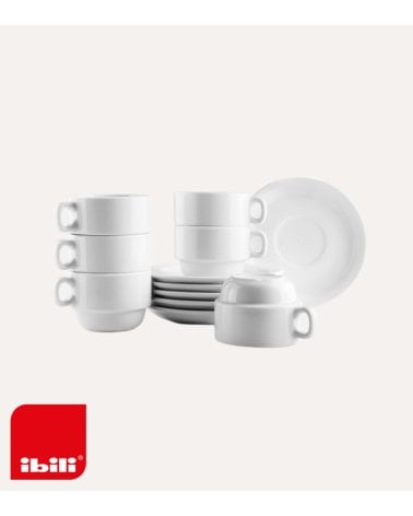 Set 6 Tazas y Platos Castilla de Porcelana