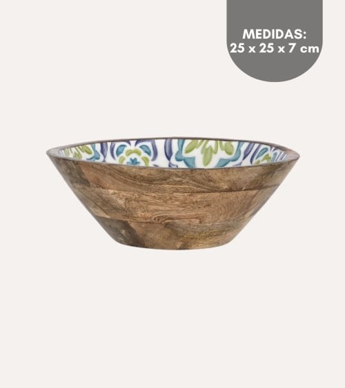 Ensaladera Sintra con Estampado de Madera de Mango