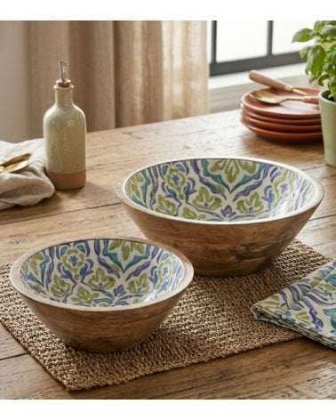 Ensaladera Sintra con Estampado de Madera de Mango