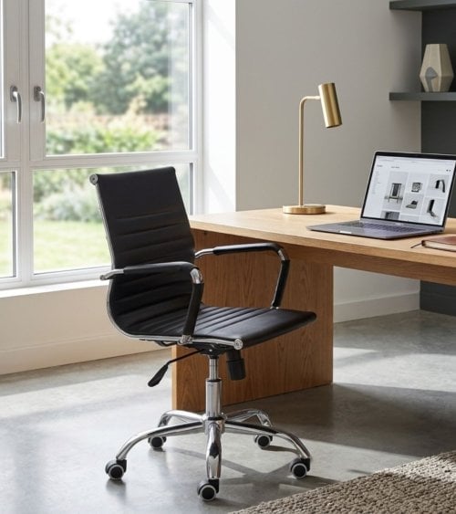 Silla Giratoria Lucy para Oficina de Polipiel