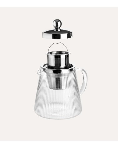 Tetera Infusino Rayas con Filtro de Acero Inox 18/10 y Borosilicato