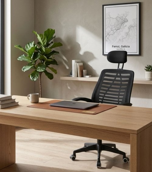 Silla Giratoria Kneck con Reposacabezas y Red Transpirable