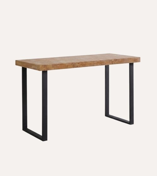 Mesa Escritorio Natural para Estudio con Patas de Madera y Metal