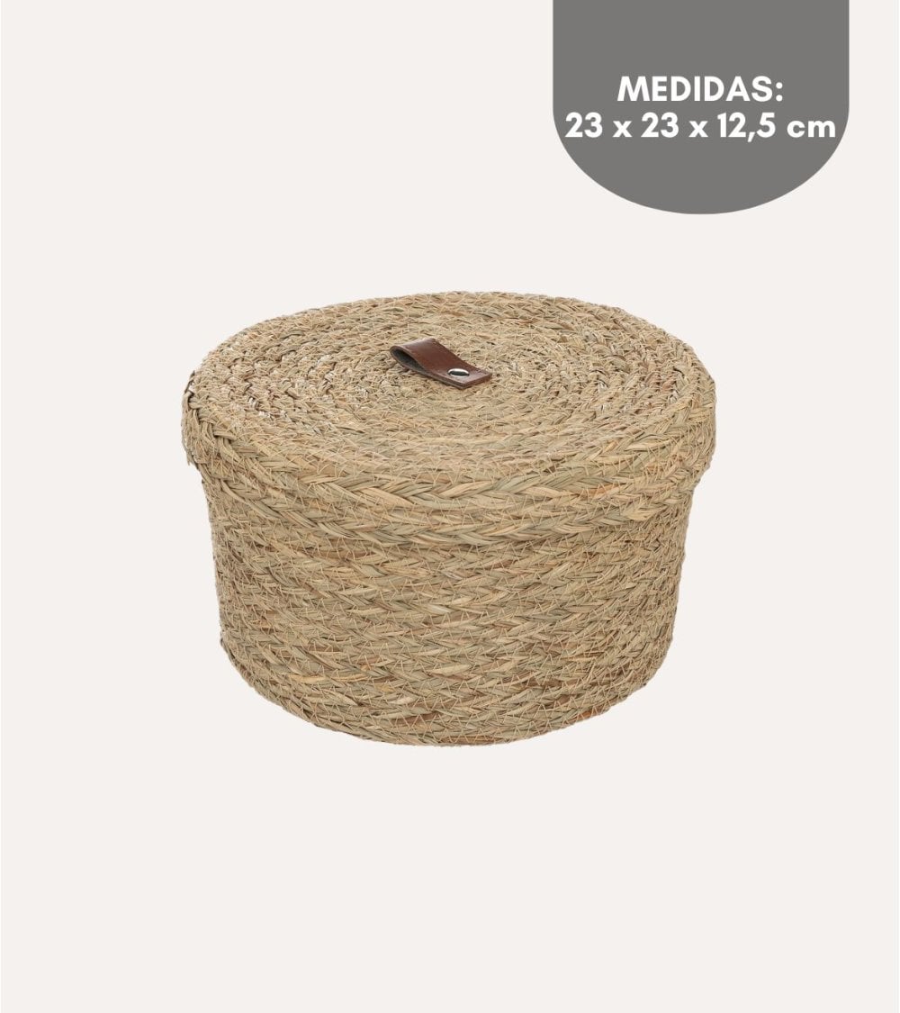 Cesta Arianna con Tapa de Caña Tejida