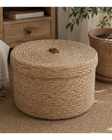 Cesta Arianna con Tapa de Caña Tejida
