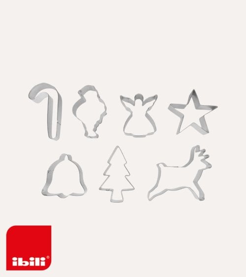 Set de Siete Cortadores de Pastas Navideños de Acero