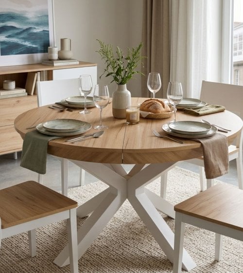 Mesa de Comedor Bradley Extensible de MDF