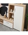 Composición de TV en Madera Natural y Blanco