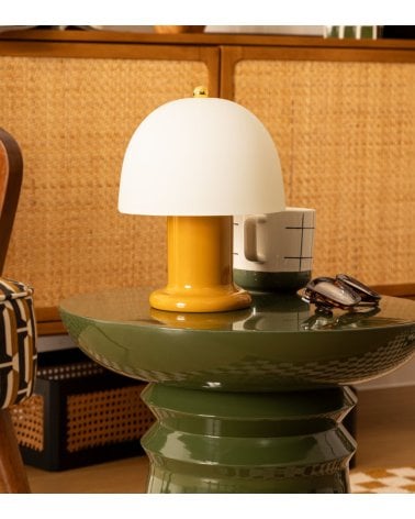 Lámpara de mesa Rick de Acero y Vidrio