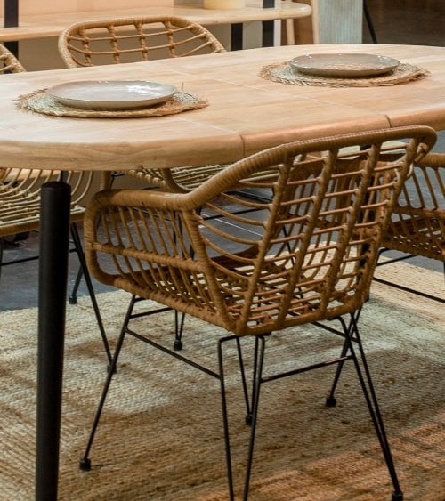 Mesa de Comedor Moon Extensible de Madera de Roble