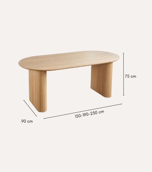 Mesa de Comedor Pietra Oval Extensible de MDF
