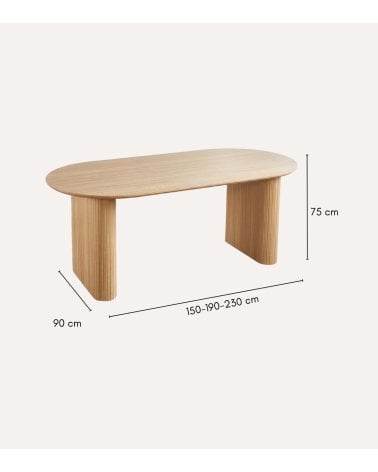 Mesa de Comedor Pietra Oval Extensible de MDF