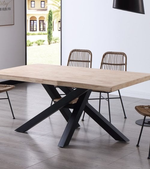 Mesa de Comedor Xena Fija Rectangular de Madera de Roble