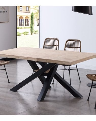 Mesa de Comedor Xena Fija Rectangular de Madera de Roble