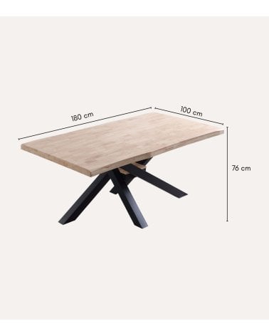 Mesa de Comedor Xena Fija Rectangular de Madera de Roble