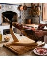 Jamonero Curvado con Cuchillo de Madera de Pino y Acero Inoxidable